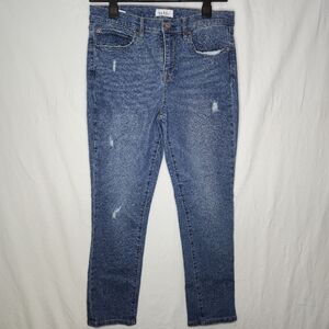 Nicole Miller Ladies SOHO Denim Blue Jeans Distressed Look Size 8